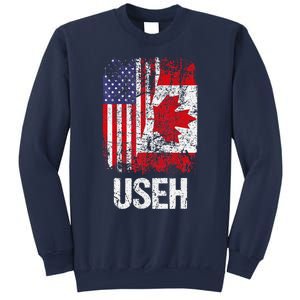 Canadian Roots Half Canadian American Useh Canada Usa Flag Sweatshirt