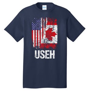 Canadian Roots Half Canadian American Useh Canada Usa Flag Tall T-Shirt