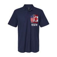 Canadian Roots Half Canadian American Useh Canada Usa Flag Softstyle Adult Sport Polo