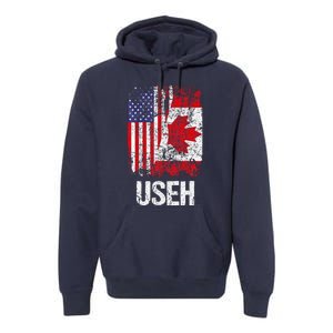 Canadian Roots Half Canadian American Useh Canada Usa Flag Premium Hoodie