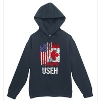 Canadian Roots Half Canadian American Useh Canada Usa Flag Urban Pullover Hoodie