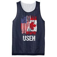 Canadian Roots Half Canadian American Useh Canada Usa Flag Mesh Reversible Basketball Jersey Tank