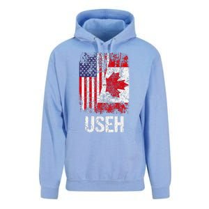 Canadian Roots Half Canadian American Useh Canada Usa Flag Unisex Surf Hoodie