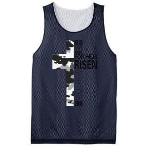 Cool Religious He Is Risen Christian Easter Verse Camo Cross Mesh Reversible Basketball Jersey Tank