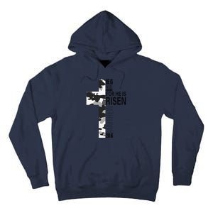 Cool Religious He Is Risen Christian Easter Verse Camo Cross Tall Hoodie