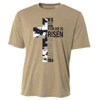 Cool Religious He Is Risen Christian Easter Verse Camo Cross Cooling Performance Crew T-Shirt