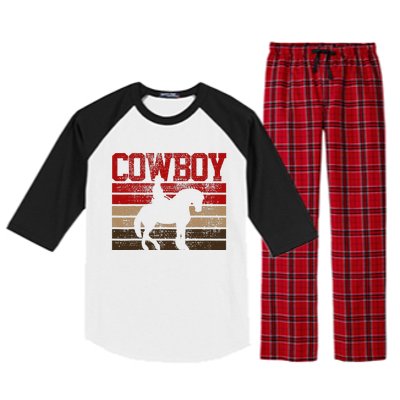 Cowboy Rodeo Horse Gift Country Raglan Sleeve Pajama Set