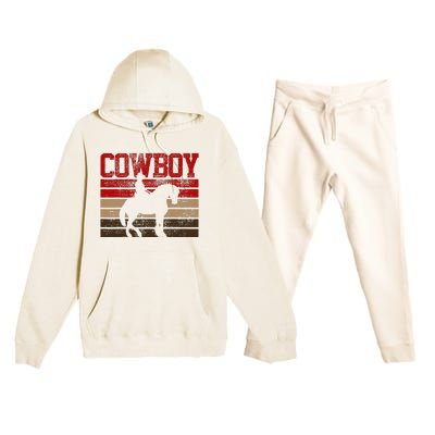 Cowboy Rodeo Horse Gift Country Premium Hooded Sweatsuit Set