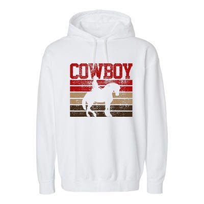 Cowboy Rodeo Horse Gift Country Garment-Dyed Fleece Hoodie