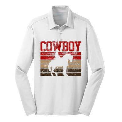 Cowboy Rodeo Horse Gift Country Silk Touch Performance Long Sleeve Polo