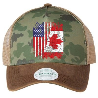 CANADIAN ROOTS Half American Flag CANADA Legacy Tie Dye Trucker Hat