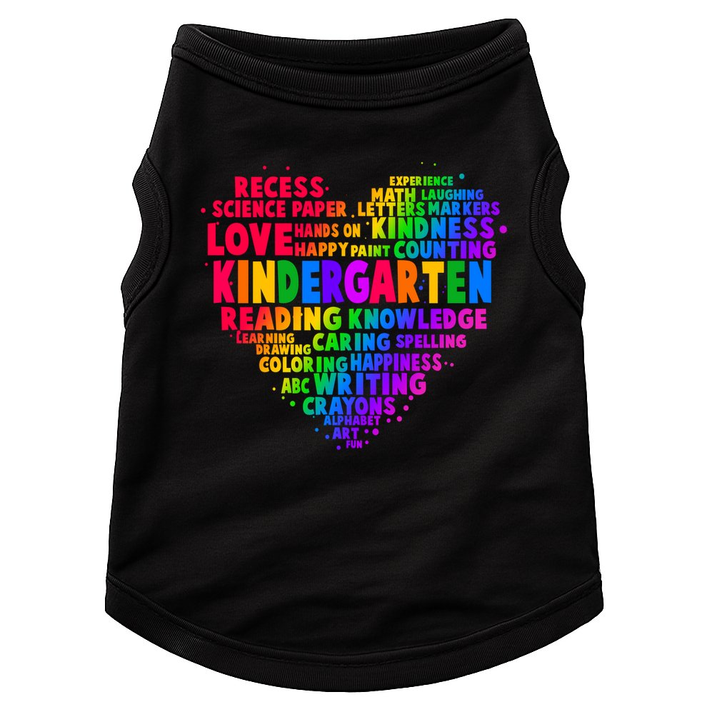 Cute Rainbow Heart Kindergarten Word Art Doggie Tank