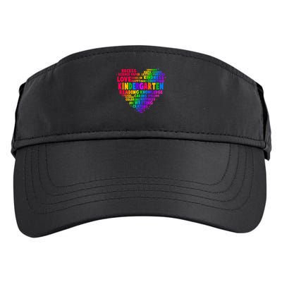 Cute Rainbow Heart Kindergarten Word Art Adult Drive Performance Visor