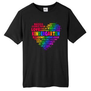 Cute Rainbow Heart Kindergarten Word Art Tall Fusion ChromaSoft Performance T-Shirt