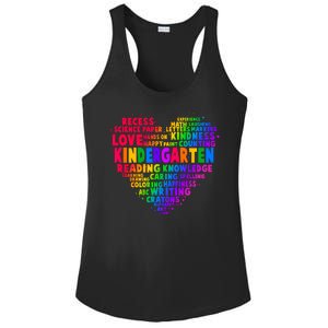 Cute Rainbow Heart Kindergarten Word Art Ladies PosiCharge Competitor Racerback Tank