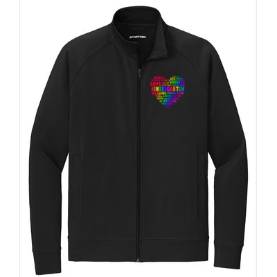 Cute Rainbow Heart Kindergarten Word Art Stretch Full-Zip Cadet Jacket