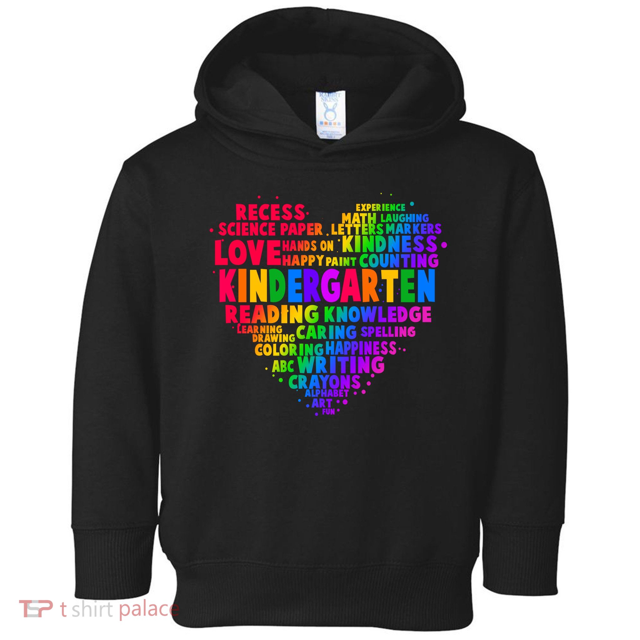 Cute Rainbow Heart Kindergarten Word Art Toddler Hoodie