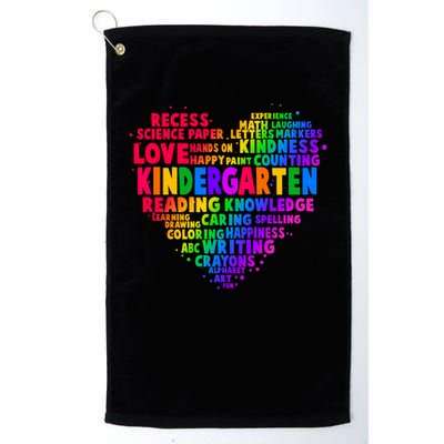 Cute Rainbow Heart Kindergarten Word Art Golf Towel