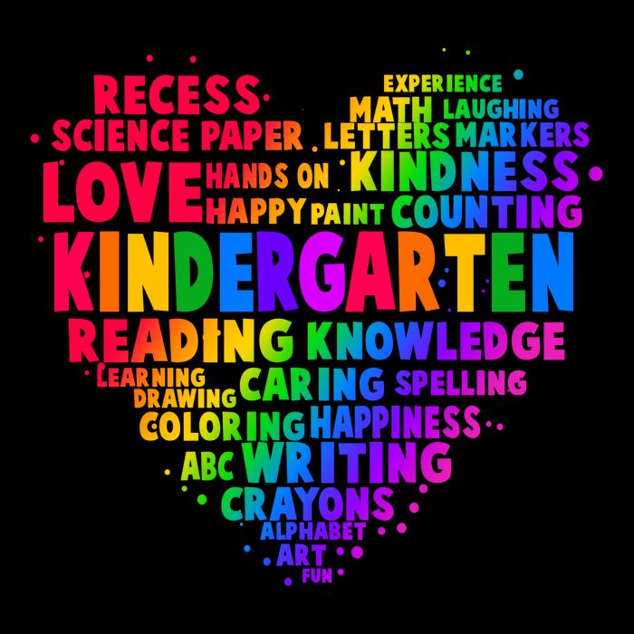 Cute Rainbow Heart Kindergarten Word Art Women's Crop Top Tee