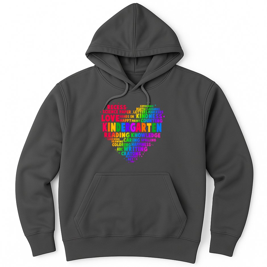 Cute Rainbow Heart Kindergarten Word Art Hoodie