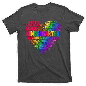 Cute Rainbow Heart Kindergarten Word Art T-Shirt