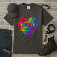 Cute Rainbow Heart Kindergarten Word Art Tall T-Shirt