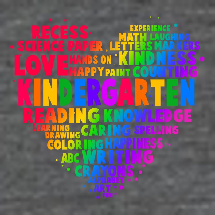 Cute Rainbow Heart Kindergarten Word Art Tall T-Shirt
