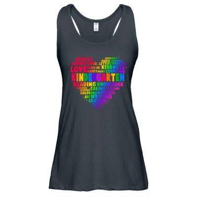 Cute Rainbow Heart Kindergarten Word Art Ladies Essential Flowy Tank