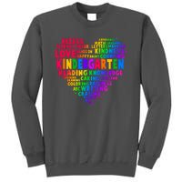 Cute Rainbow Heart Kindergarten Word Art Tall Sweatshirt