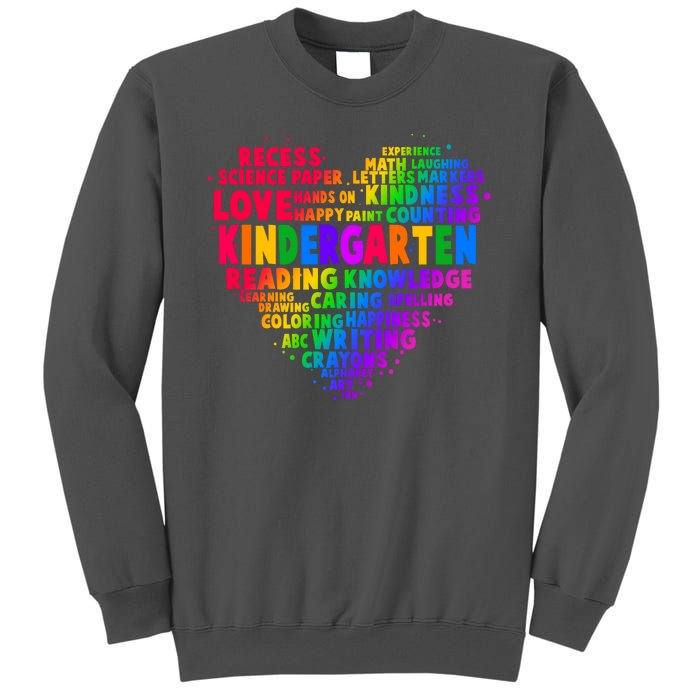 Cute Rainbow Heart Kindergarten Word Art Tall Sweatshirt