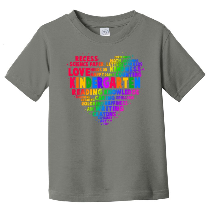 Cute Rainbow Heart Kindergarten Word Art Toddler T-Shirt