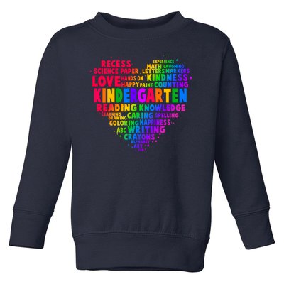 Cute Rainbow Heart Kindergarten Word Art Toddler Sweatshirt