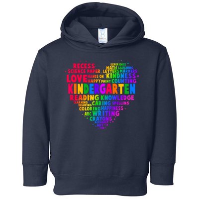 Cute Rainbow Heart Kindergarten Word Art Toddler Hoodie