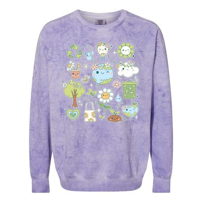 Cute Retro Hippie Celebrate Earth Day Colorblast Crewneck Sweatshirt