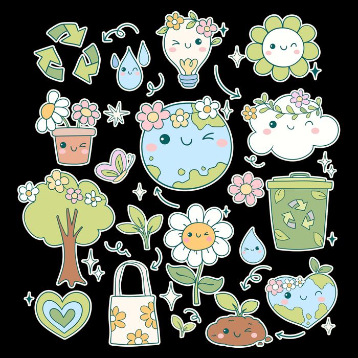Cute Retro Hippie Celebrate Earth Day Apron