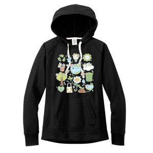 Cute Retro Hippie Celebrate Earth Day Women's Fleece Hoodie