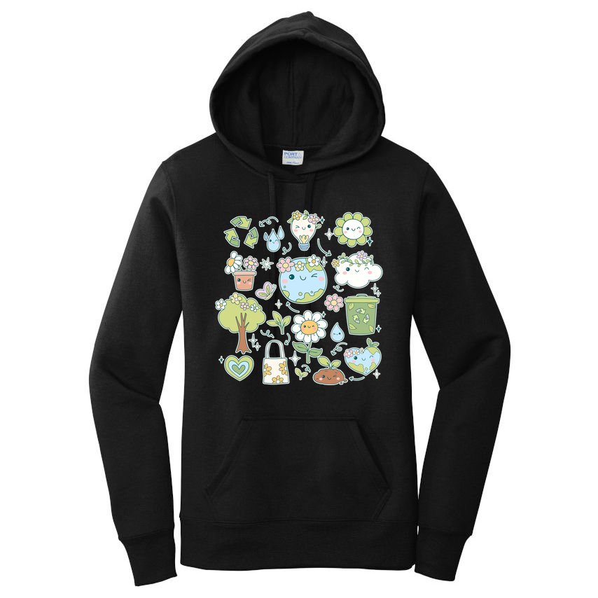 Cute Retro Hippie Celebrate Earth Day Women's Pullover Hoodie