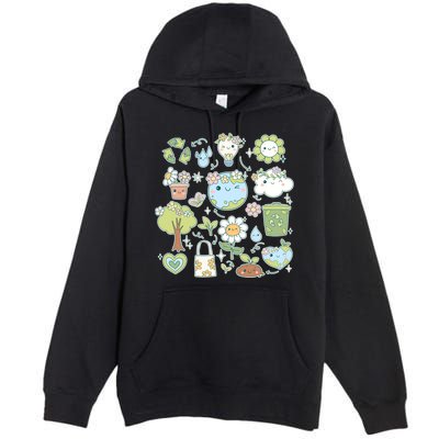 Cute Retro Hippie Celebrate Earth Day Premium Pullover Hoodie