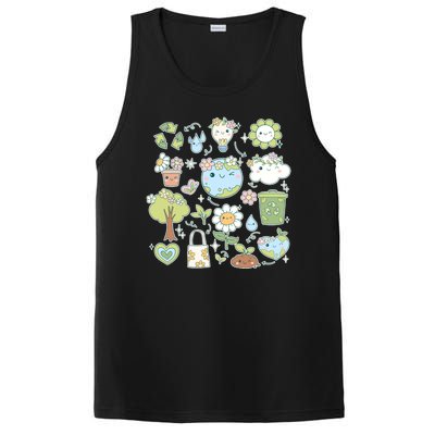 Cute Retro Hippie Celebrate Earth Day PosiCharge Competitor Tank