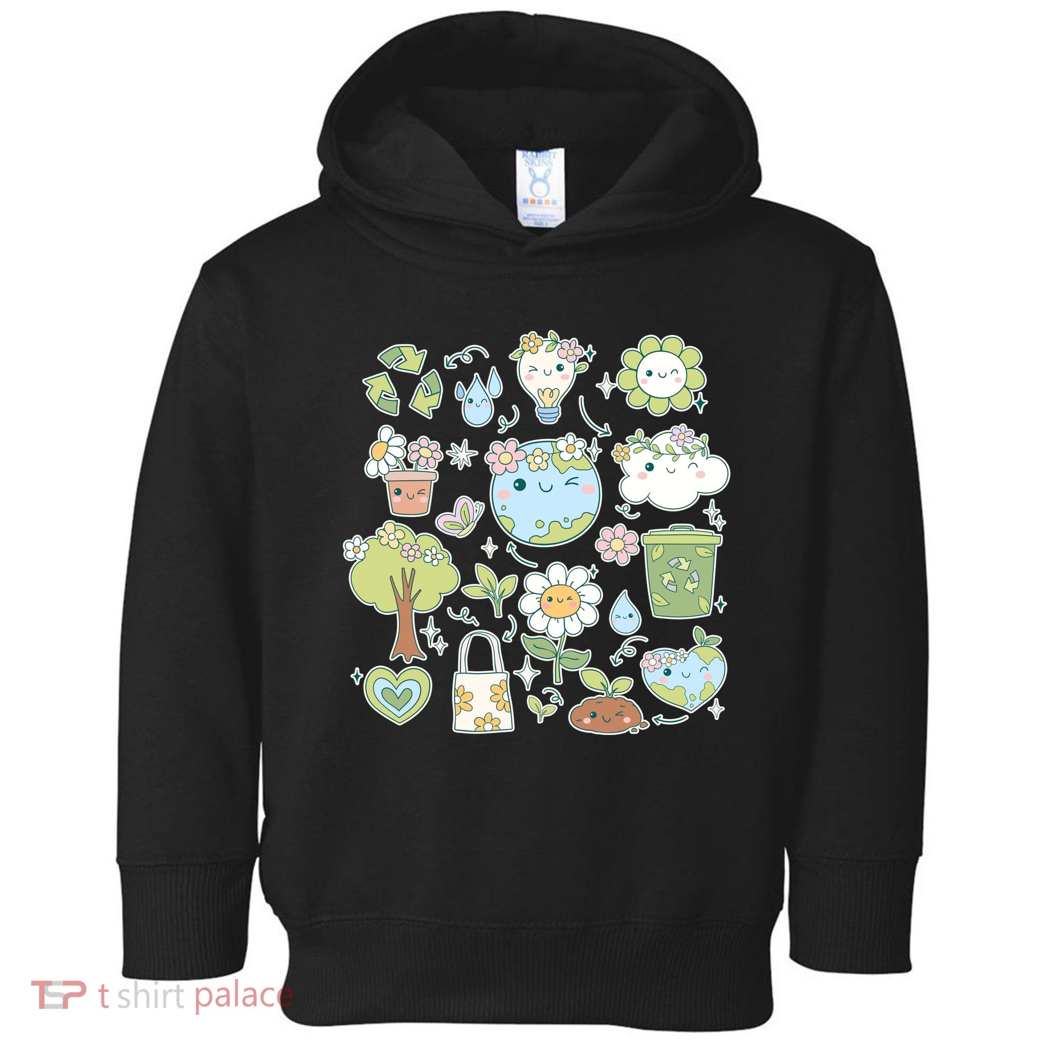 Cute Retro Hippie Celebrate Earth Day Toddler Hoodie