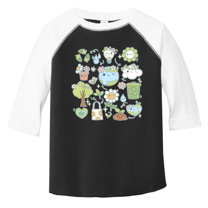 Cute Retro Hippie Celebrate Earth Day Toddler Fine Jersey T-Shirt