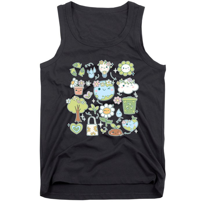 Cute Retro Hippie Celebrate Earth Day Tank Top