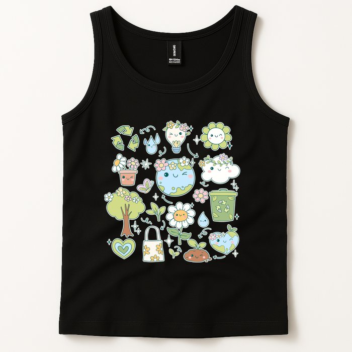 Cute Retro Hippie Celebrate Earth Day Tank Top