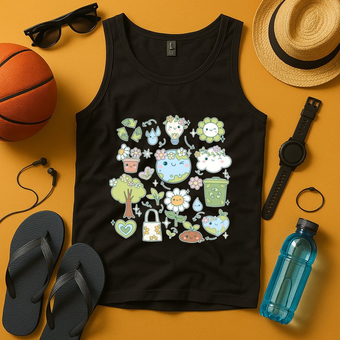 Cute Retro Hippie Celebrate Earth Day Tank Top