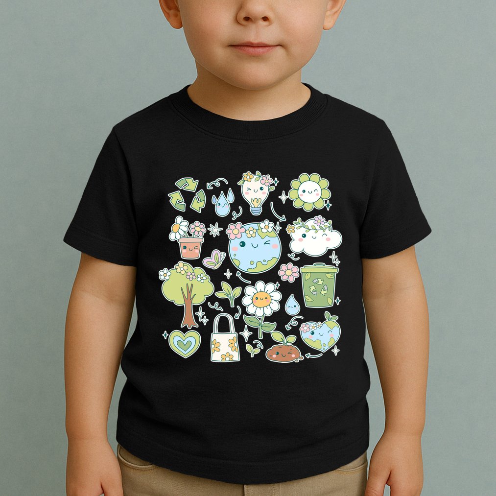 Cute Retro Hippie Celebrate Earth Day Toddler T-Shirt