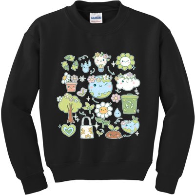 Cute Retro Hippie Celebrate Earth Day Kids Sweatshirt