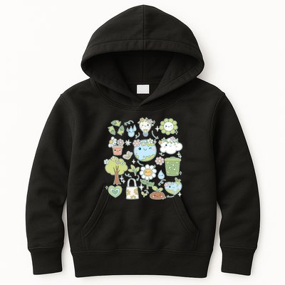 Cute Retro Hippie Celebrate Earth Day Kids Hoodie