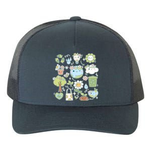 Cute Retro Hippie Celebrate Earth Day Yupoong Adult 5-Panel Trucker Hat