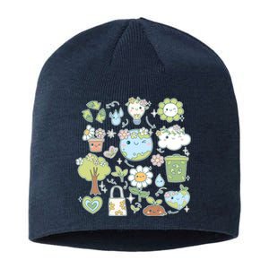 Cute Retro Hippie Celebrate Earth Day Sustainable Beanie