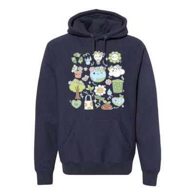 Cute Retro Hippie Celebrate Earth Day Premium Hoodie